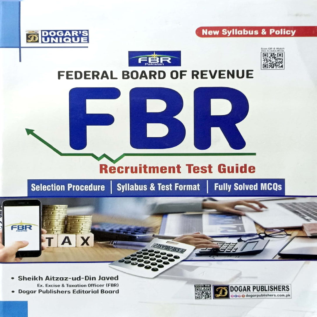 Dogar's Publisher FBR Fedral Borad Of Revenue Recruitment Test Guide by Sheikh Aitzaz-ud-Din Javed