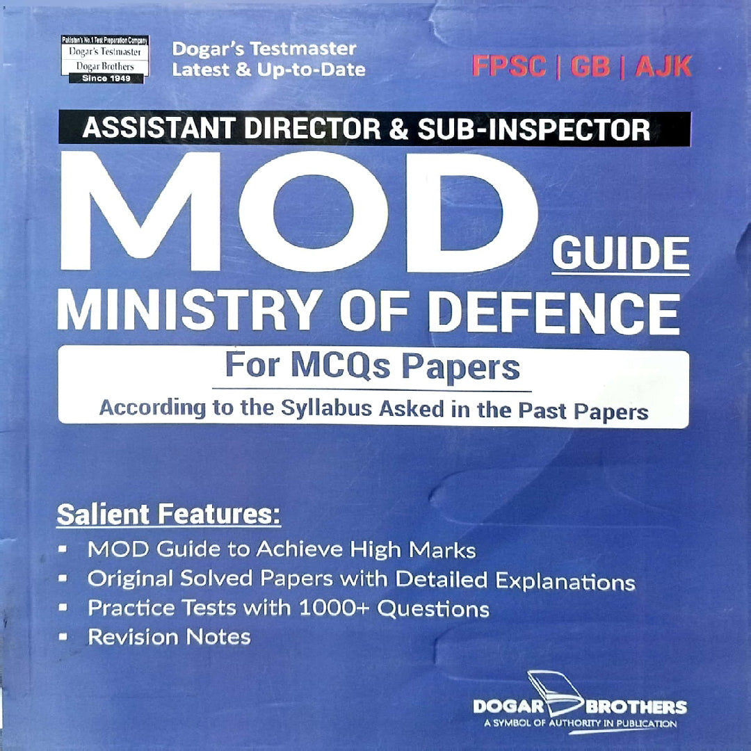 Assistant Director (MOD) Ministry of Defence Guide For MCQs Papers