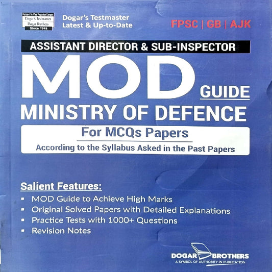 Assistant Director (MOD) Ministry of Defence Guide For MCQs Papers