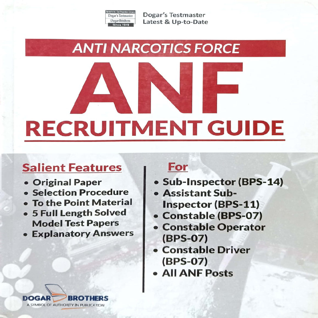 Anti Narcotics Force (ANF) Recruitment Guide