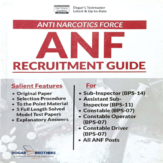 Anti Narcotics Force (ANF) Recruitment Guide