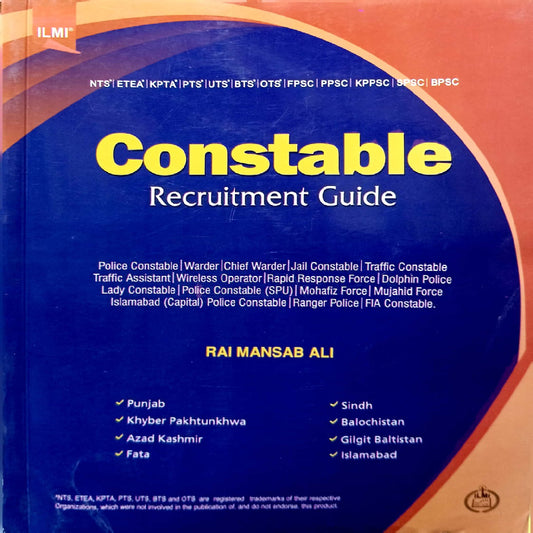 Constable Recruitment Guide by Rai Mansab Ali
